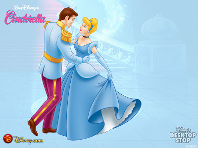 walt disney cinderella and her prince