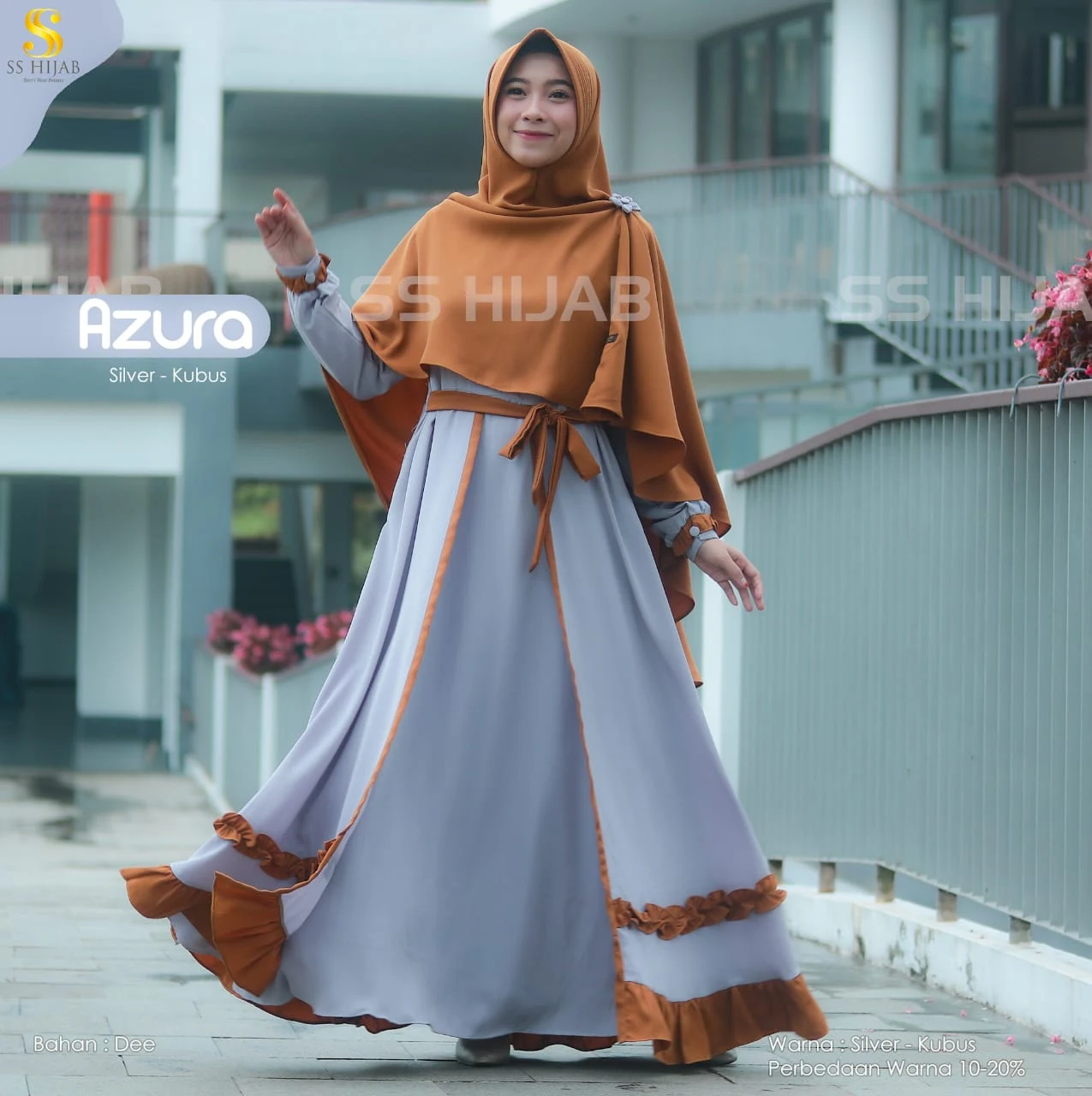 Model Gamis Polos Kombinasi 2 Warna Terbaru 2020 21 Elegan