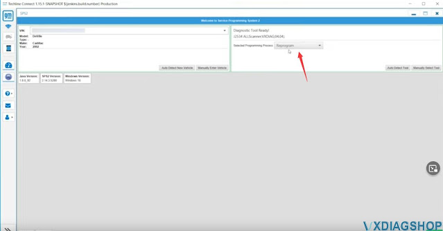 Program Cadillac Deville PCM with VXDIAG and SPS2 8