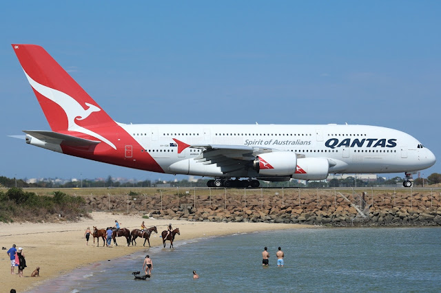 Qantas Airbus A380-800 Coast Taxiing