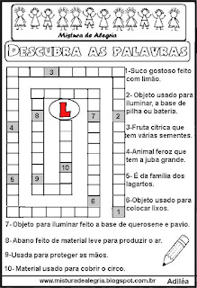 Atividades de alfabetização, Passatempo