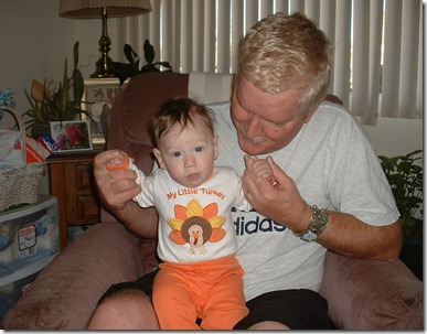 Jimi and Gramps_Jimis first Thanksgiving 2005_five months old