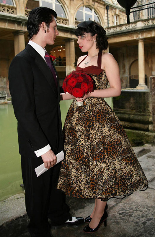 Animal print wedding dress retro rock n roll bride style