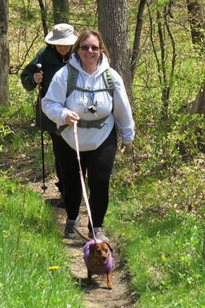 hiker with dog