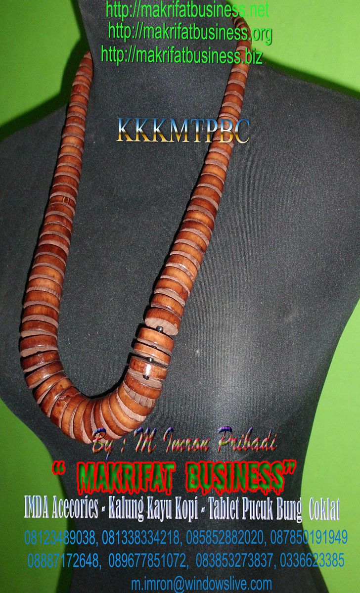  Kerajinan  Kalung Kayu  Etnik Kalung Kopi  Model Bulat 