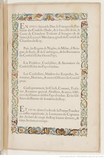 Penúltima página de texto de La magnifique et sumptueuse pompe funèbre... (exemplar da BnF).