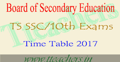 TS SSC time table 2018-2019 10th class annual exam dates in Telangana