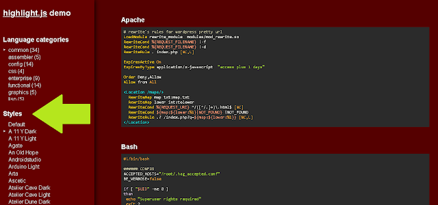 highlight.js demo style