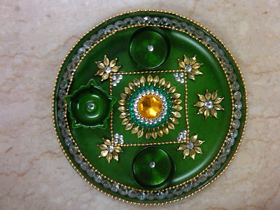 Decorative aarti thali for navratri 