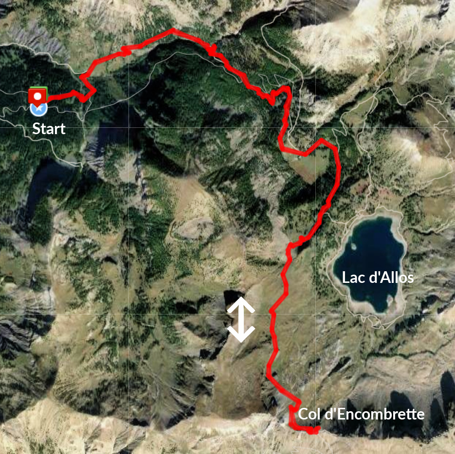 Col d'Encombrette track satellite view