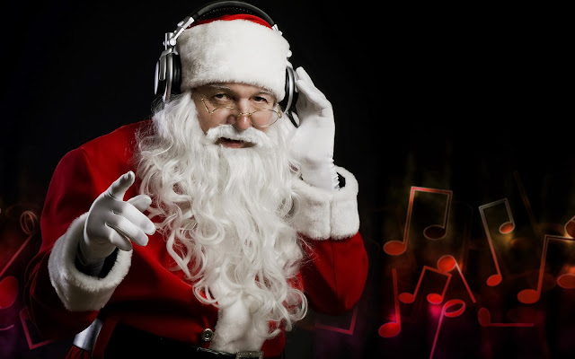 papa noel con audifonos