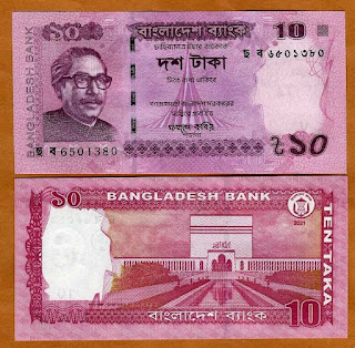 B17 BANGLADESH 10 TAKA UNC 2021 (P-54)