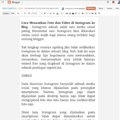 Cara Menautkan Foto dan Video di Instagram ke Blog