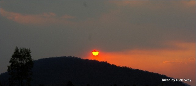Sunset through the smoke - Mingo Crossing, Gayndah, QLD