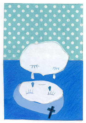 Aide Leit- Lepmets sadness illustration clouds drawing art mixed media