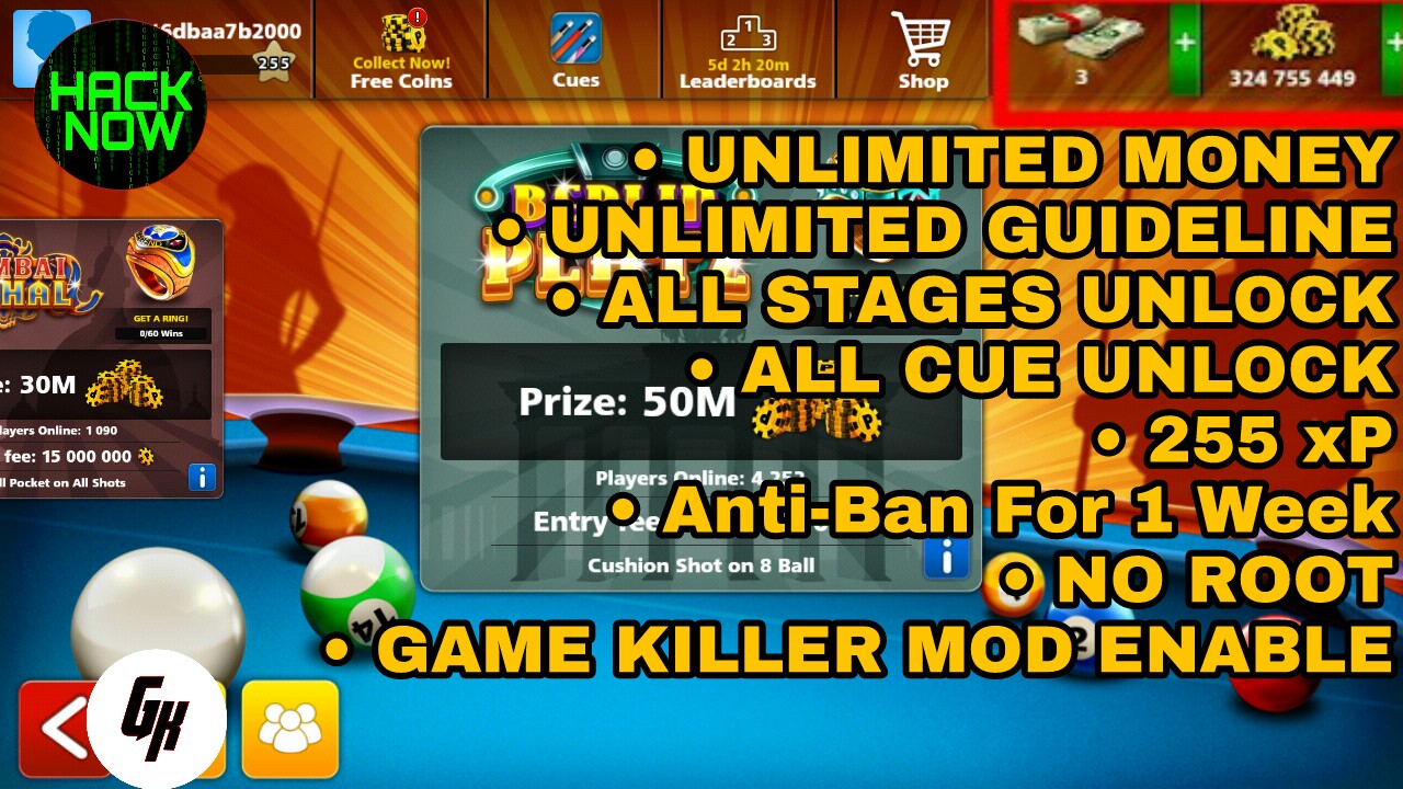 8 Ball Pool Unlimited Mod v 3.12.5 By Game Killer - 