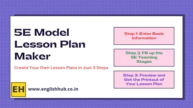 5E Model Lesson Plan Maker | Create Your Own Lesson Plans in Just 3 Steps