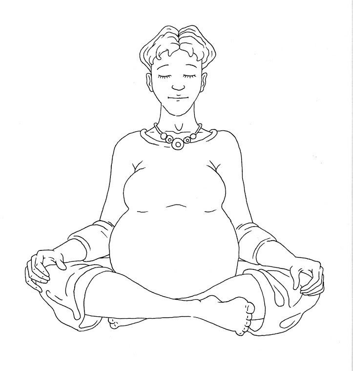 pregnant woman drawing. yoga line drawing 2