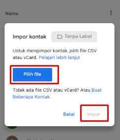 Cara Backup Kontak