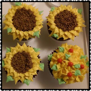 Sunflower buttercream cupcakes