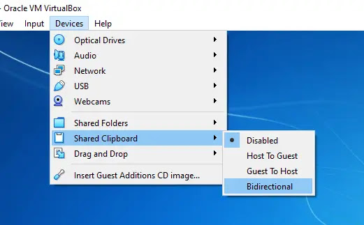 Shared Clipboard VboxGuest