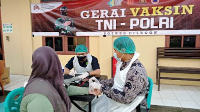 Bentuk Herd Immunity, Sie Dokkes Polres Cilegon Kembali Laksanakan Vaksinasi