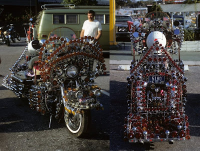 Harley Davidson Electra Glide covered in a million lights