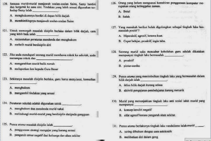 Contoh Soalan Ujian Kelayakan Calon Guru (UKCG)