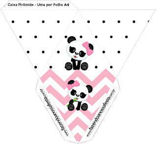 Panda Bebé en Zigzag Rosa: Cajas para Imprimir Gratis.