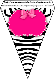 Zebra and Pink Free Printable Bunting. 