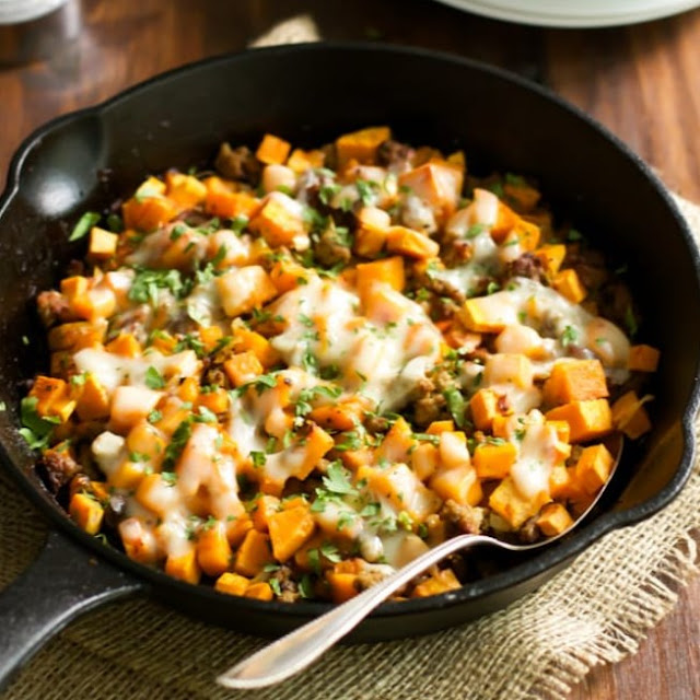 Ground Turkey Sweet Potato Skillet #healthy #lowfat