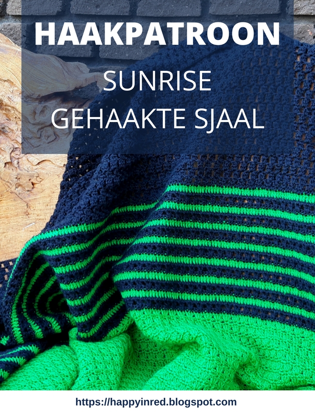 Haakpatroon gehaakte sjaal: sunrise shawl | Happy in Red