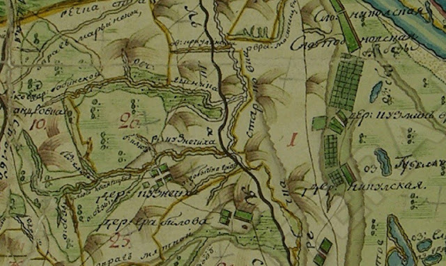 Фрагмент старой карты Нижегородского уезда