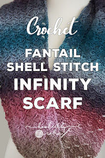 Fantail Shell Stitch Scarf infinity cowl Free Pattern