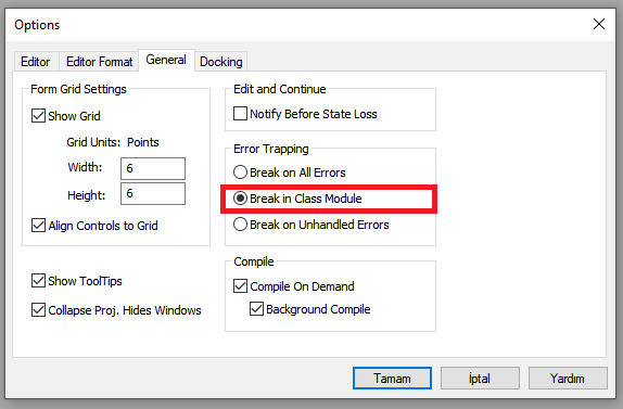 Hata Yakalama ve Hata Yönetimi (Error Trapping and Error Management)