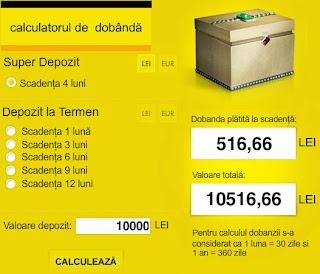 Calculator de dobanda la depozite Banca Romaneasca