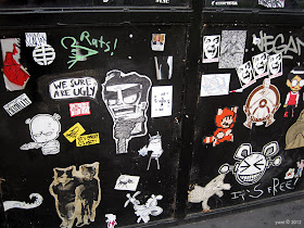 stickers, pasteups and scribbles