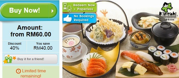 Kinsahi Japanese Restaurant cash voucher, groupon offer, discount, Johor Bahru, groupon Malaysia