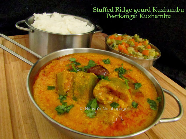 Stuffed Ridge gourd Kuzhambu | Stuffed Peerkangai Kuzhambu