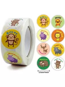 500Pcs/Roll Children's Cute Animal Scroll Reward Stickers for School Teacher Supplies Student Kids Inspirational Labels US $1.99 + Shipping: US $0.63
