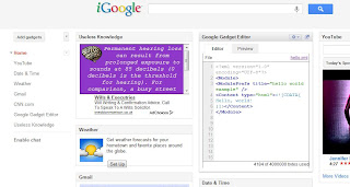 Google Gadgets Editor on iGoogle