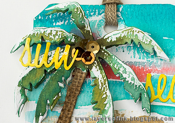 Layers of ink - Tropical Beach Tag Tutorial by Anna-Karin withTim Holtz Tropicals Sizzix dies.