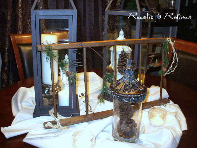 Rustic christmas tablescape 