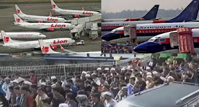 Pesawat Lion Air Dan Sriwijaya Yang Di carter Untuk Ke Jakarta