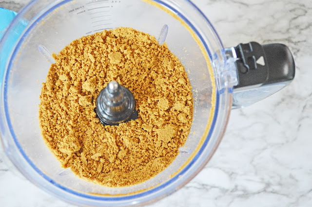 gingersnap crumbs in a food processor.