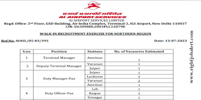 Terminal Manager,Deputy Terminal Manager,Duty Manager-Pax and Duty Officer-Pax Job Opportunities in AIATSL