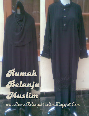 Gamis Muslimah Syar'i Model Smok Hitam