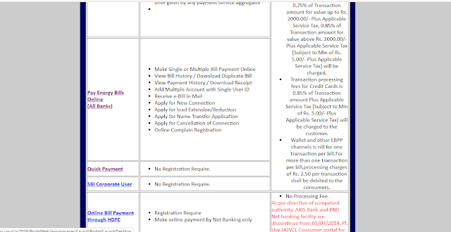 PGVCL,MGVCL,UGVCL,DGVCL, Online Bill Payment and Last Bill History