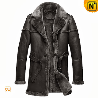 Black Shearling Sheepskin Coat