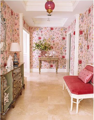pink and brown wallpaper. hot pink wallpaper room. pink